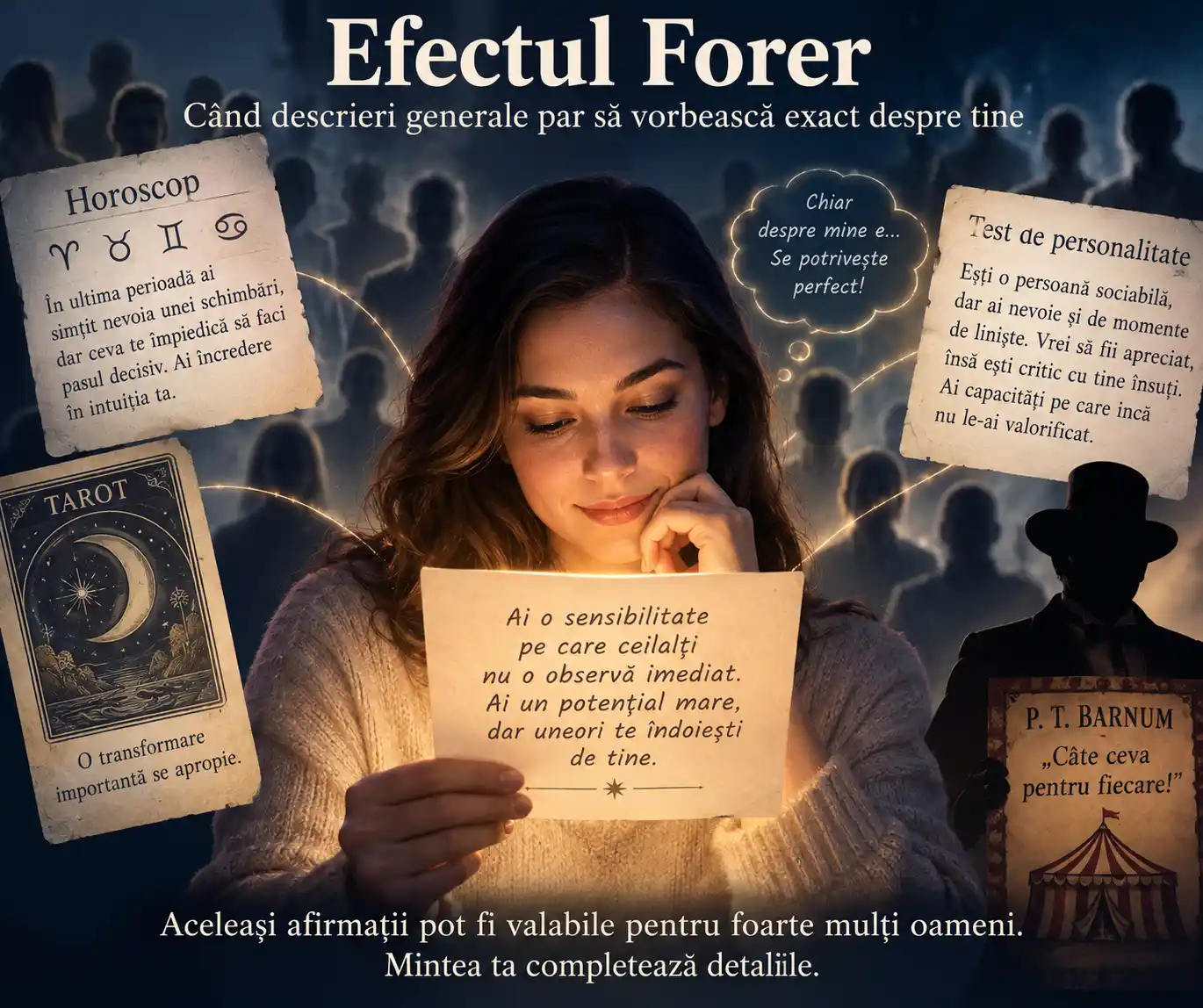 Efectul Forer – de ce ne regăsim în descrieri care, de fapt, se potrivesc aproape tuturor
