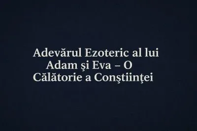 Adevărul Ezoteric al lui Adam și Eva – O Călătorie a Conștiinței