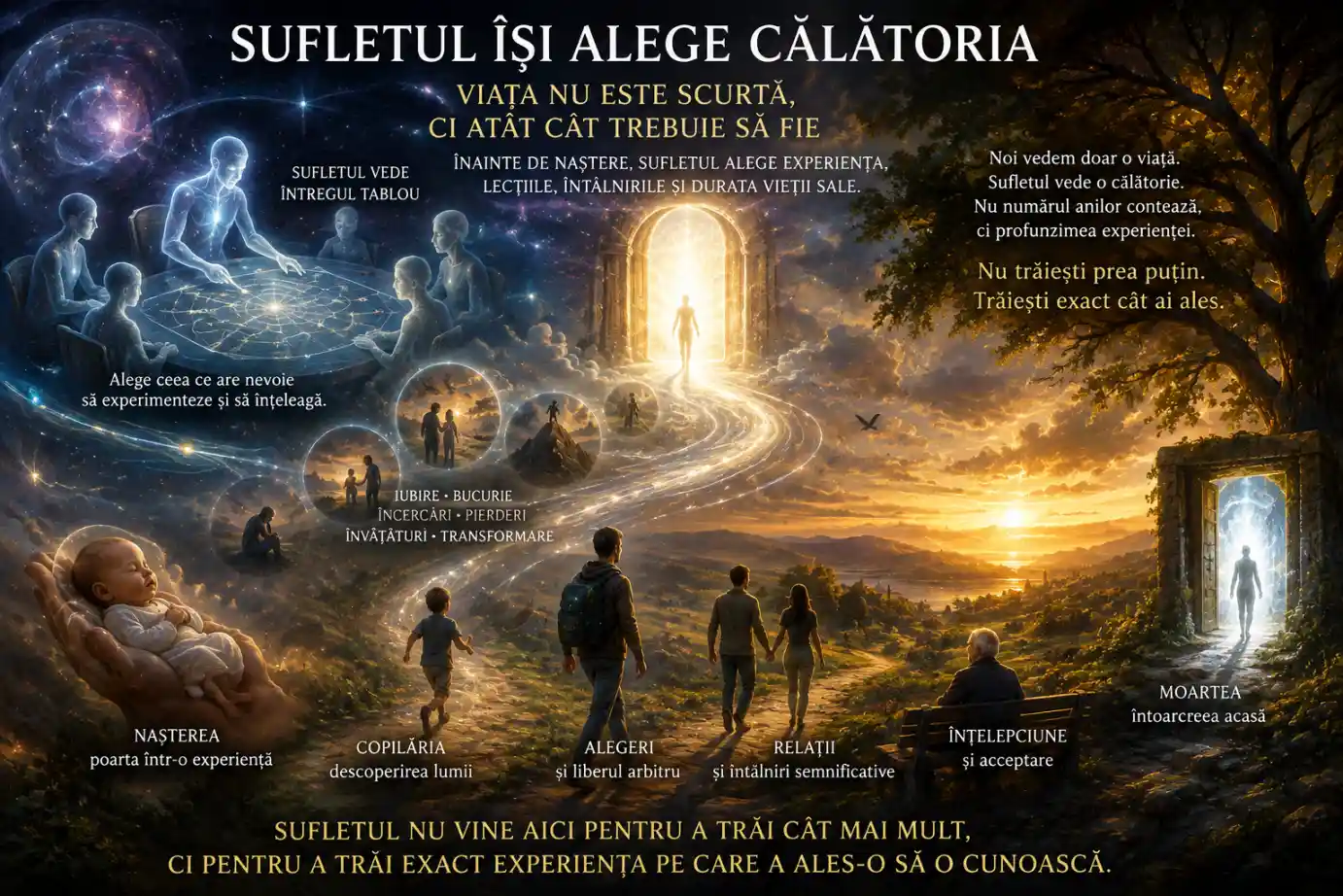 SUFLETUL ÎȘI ALEGE CĂLĂTORIA — Viața nu este scurtă, ci atât cât trebuie să fie
