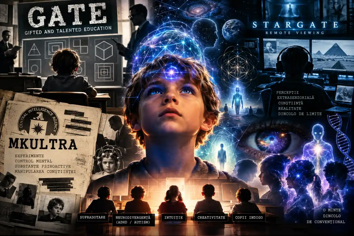 PROGRAMUL GATE – COPIII SUPRADOTAȚI, EXPERIMENTELE ASUPRA CONȘTIINȚEI ȘI LEGĂTURILE CONTROVERSATE CU MKULTRA, STARGATE ȘI COPIII INDIGO